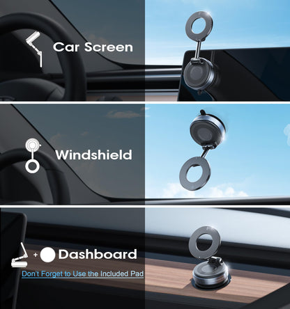REOKILY 2026 Upgraded Vacuum Magnetic Car Phone Holder 360° Reinforced 96LBS Ultra Suction Cup Phone Mount for MagSafe Cell Phone Holders for Your Car/Gym/Mirror Mount for iPhone & Android