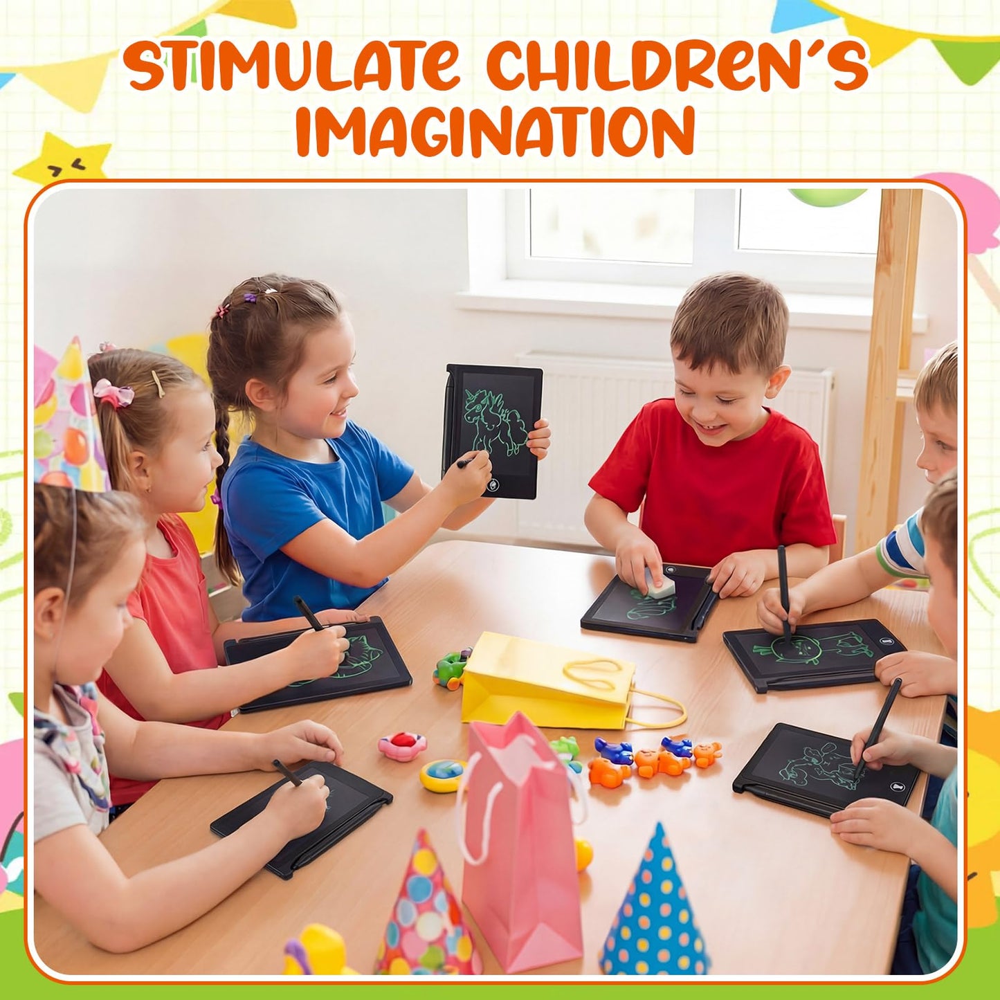 Zhehao 24 Pack LCD Mini Writing Tablet for Kids 4.5 Inch Doodle Board Bulk Erasable Reusable Electronic Drawing Pad Birthday Party Favors Goodie Bag Classroom Gifts(Black)