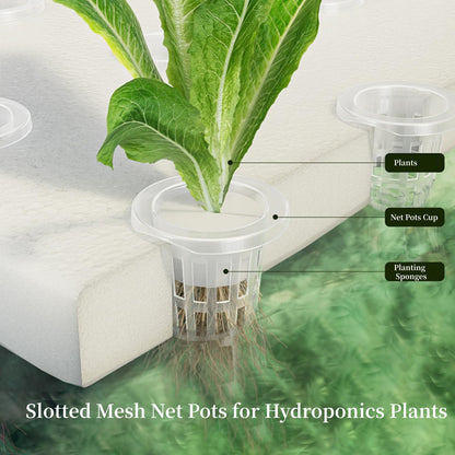 AUNMAS 2 Inch Plastic Net Cups, 10 Pack Garden Slotted Mesh Net Pots Hydroponic Pots for Hydroponics, Orchids, Aquaponics, Seed Starting (White)