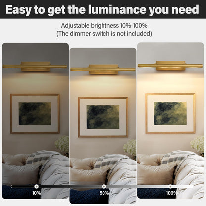 Art Picture Frame Wall Light: 30" Glod Antique Swing Arm Artwork Paintings - Dimmable Long Brass 4 Lights Over Photo Framed - Decorative Wall Lighting Above Painting for Gallery Museum Bulbs Included