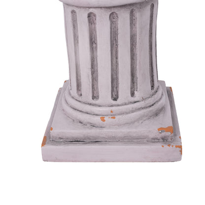 Christopher Knight Home 18.50"H Ionic Pedestal Plant Stand MGO Decorative Side Table Indoor Outdoor Entryway Garden Living Room Patio Sculpture Base, Antique White