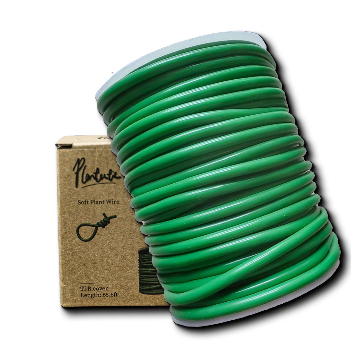 plantactic Soft Plant Tie Garden Plant Twist Tie TPR Plant Supply, for Supporting and Fixing Garden Planting Branches Vines, Stems, for Garden, Office, Home Organizing (65.6ft /3.5mm Diameter, Green)