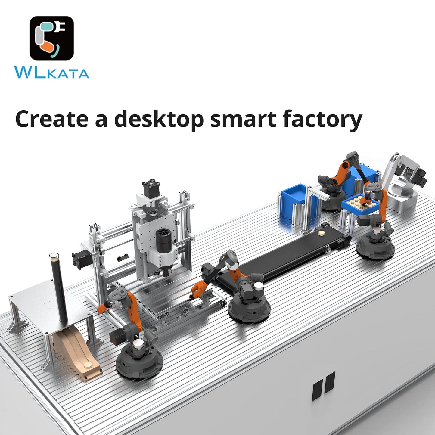 wlkata Mirobot 6DoF Mini Industrial Robotic Arm Professional Kit Programmable Lightweight Desktop Robotic Arm for K12 or 3D Printer
