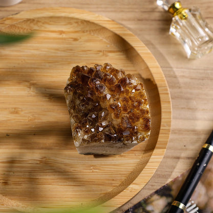 TUMBEELLUWA Natural Citrine Crystal Cluster Geode Raw Crystals and Healing Stones Mineral Specimen Rock Collection Display Decor for Home, 401-500 g