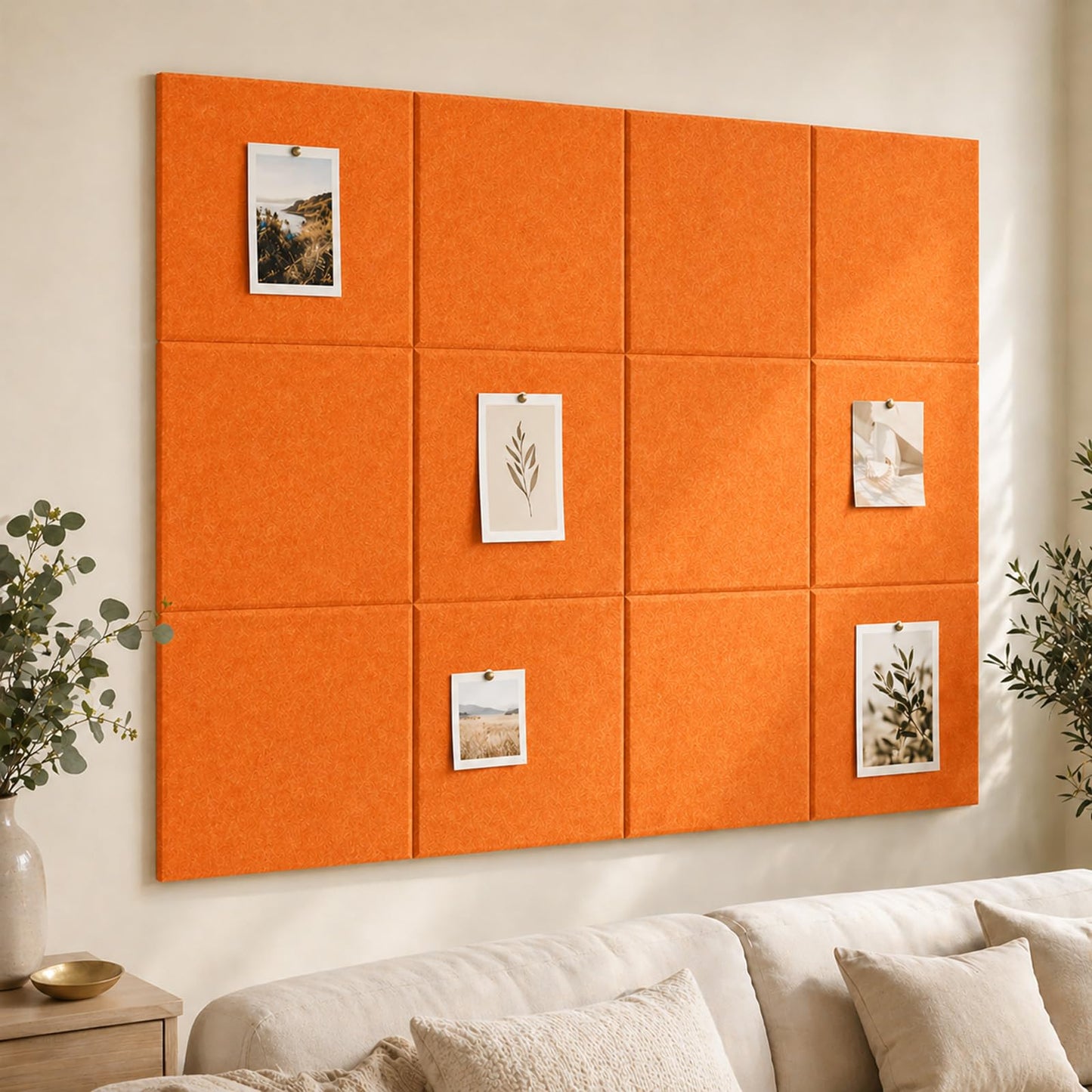 Baysola Felt Bulletin Board Panels 36 x 24 Inch Self Adhesive Wall Tiles Cork Board Alternative for Office Classroom Photos Notes 6 Pack