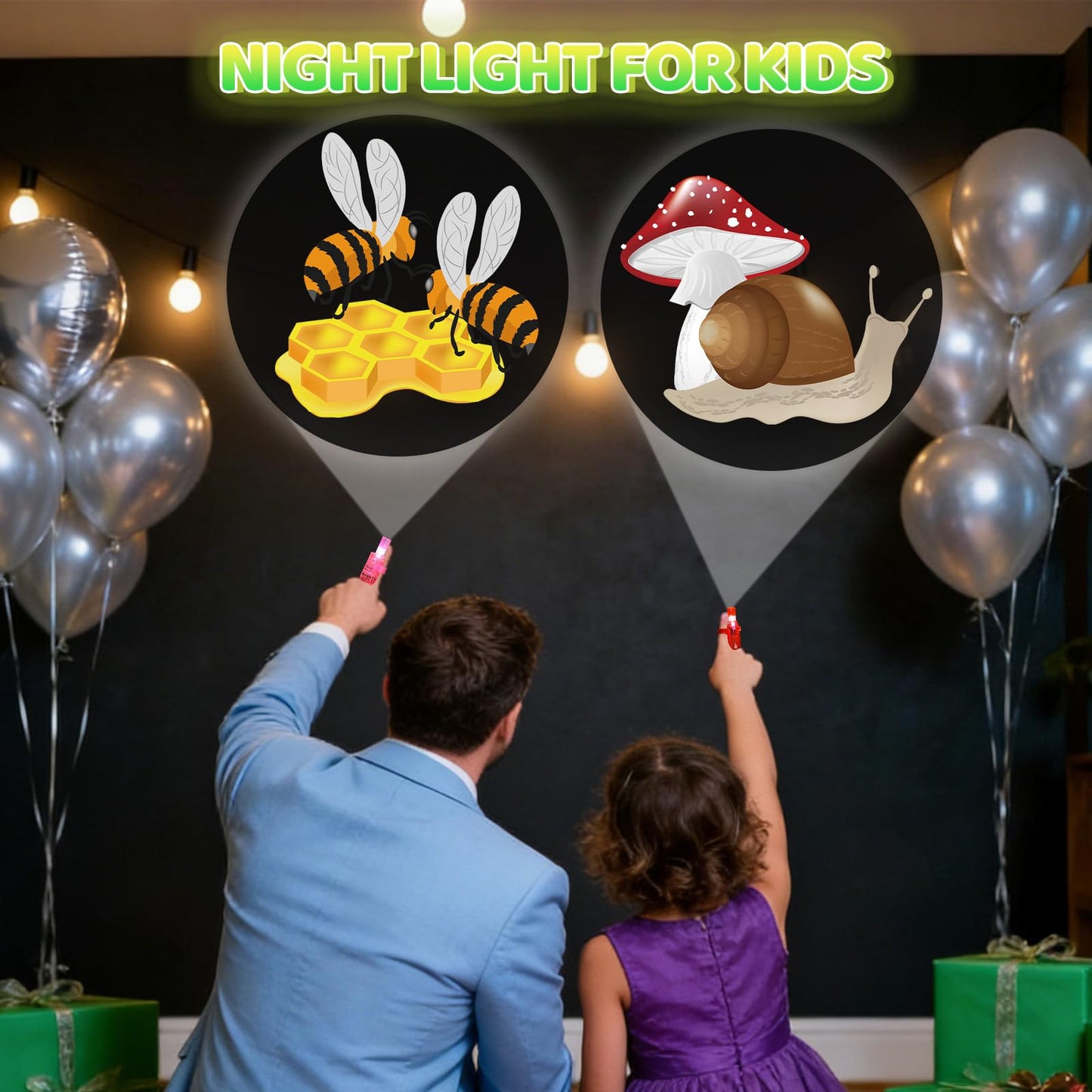 Sauyoza 36 Pack Bug Party Favors LED Finger Lights, Birthday Goodie Bags, Insects Glow in the Dark Bulk for Classroom Rewards, Party Supplies & Treasure Box Gifts