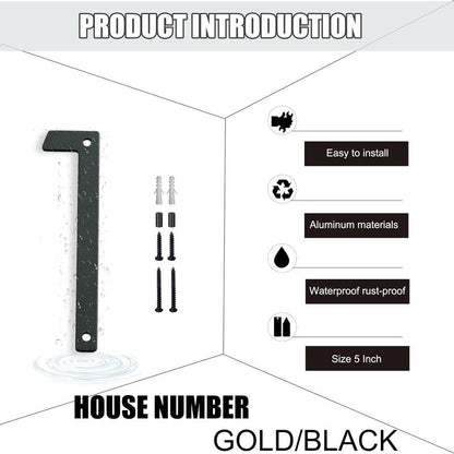 5"Floating House Numbers Metal House Numbers for Outside Large Address Numbers for House Mailbox Numbers Black Modern Aluminum Weatherproof Easy Installation (6, 5 Inch Black)