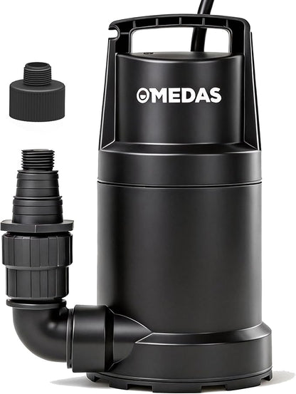 MEDAS Portable Sump Pump for Swimming Pool, Garden Pond, Basement Water Removal with 10ft Power Cord 1HP 4950GPH