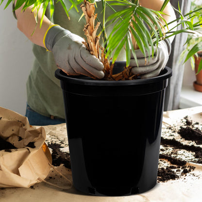 GREANER 5 Gallon Pots for Plants, Flexible Durable Plant Nursery Pots for Flower Herb Vegetable Seedling Tree Fruit(Black)
