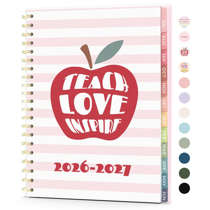 Teacher Planner 2026-2027, Forvencer Academic Planner 2026-2027, Jul 2026 - Jun 2027, 8.5"x11", Weekly & Monthly Planning Book with 7 Periods, School Agenda for Teacher Student, A4, Fruit Style