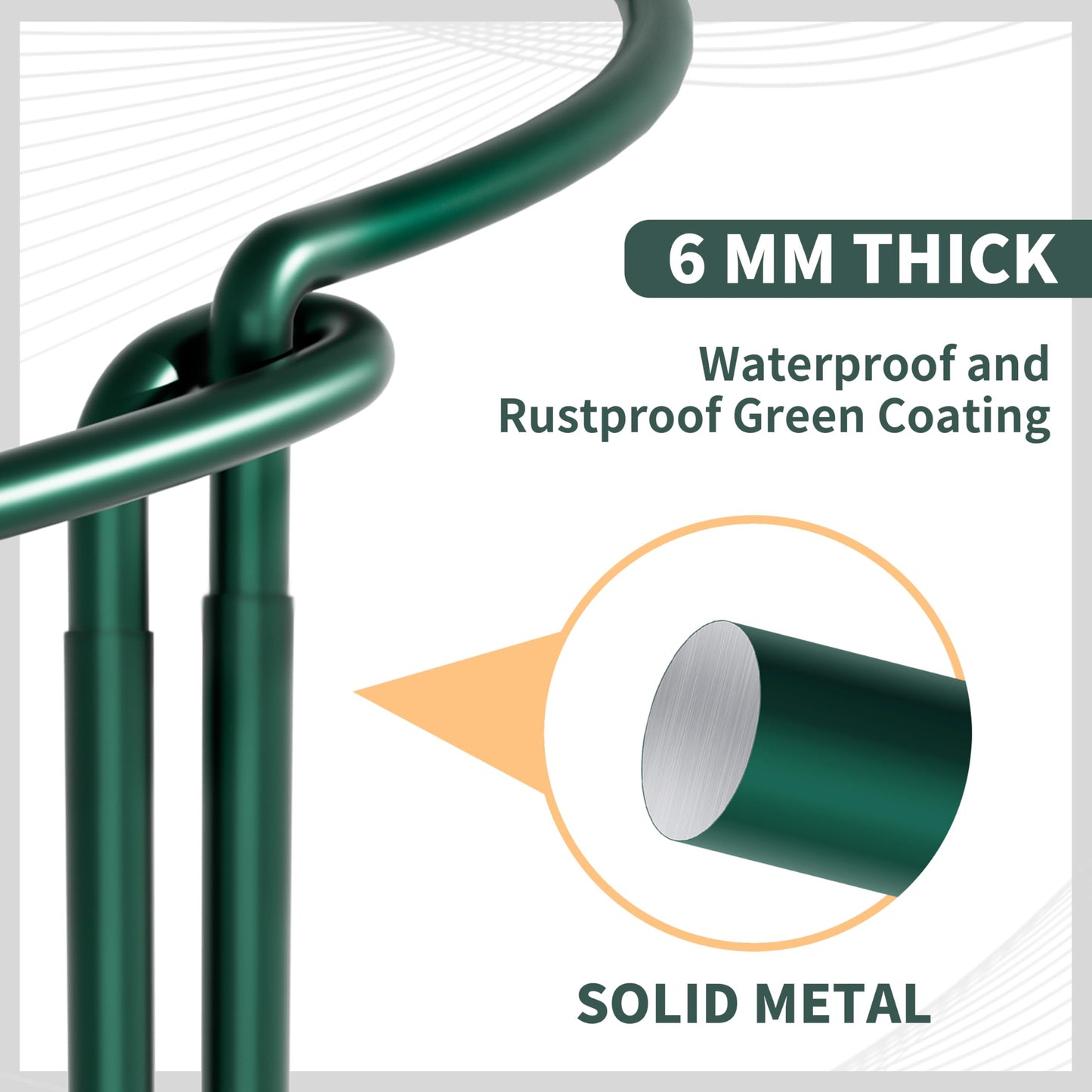 TCBWFY 4-Pack Plant Supports,16" Wx46 H Half Round Plant Support Stakes,6mm Thick Heavy-Duty Metal Peony Cage,Tall Garden Plant Support for Peony,Tomato,Hydrangea,Rose,Outdoor Flower Plant Stakes