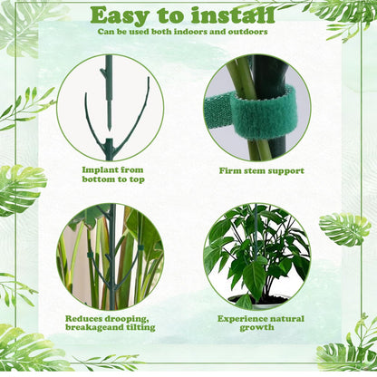 Stackable Monstera Moss Pole - 10 PCS Coir Plant Support Stakes for Indoor Plants, Bendable Totem Pole for Climbing Vines, Money Plant | Durable Indoor Plant Stakes (10 Pack)