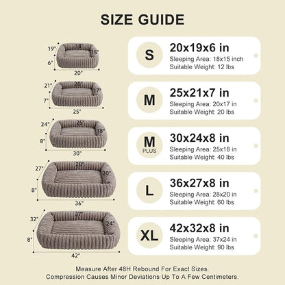 FURTIME Medium Dog Beds for Medium Dogs Washable, Orthopedic Dog Bed, Rectangle Warming Soft Calming Sleeping Puppy Bed Durable Pet Bed with Anti-Slip Bottom