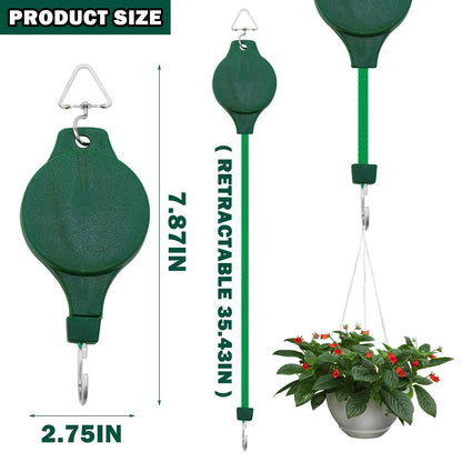3 Packs Plant Pulley Set for Garden Baskets Pots, Birds Feeder Retractable Plant Hangers for Hanging Basket Planter Heavy Duty Adjustable Ceiling Pulley Hook for Hanging Outdoor Indoor Plants Flower
