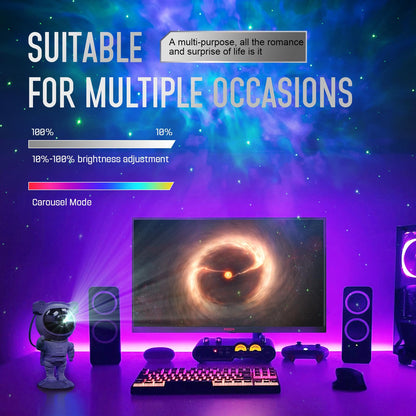 Mooyran Astronaut Galaxy Projector Night Light - Blue, Nebula Effects, Timer, Model TYD-YHY-001