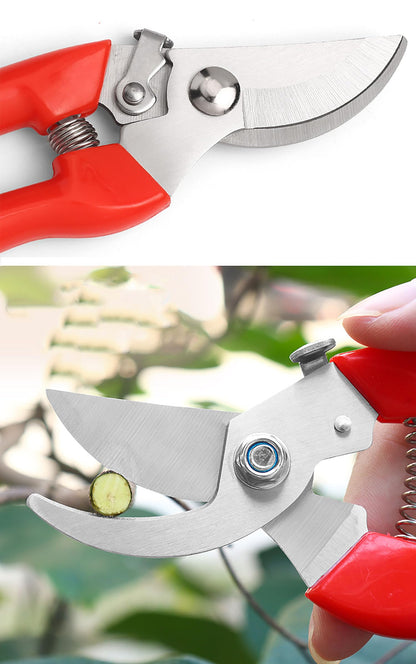 Garden Flower Shears Pruning Shears 6.9 inches Scissors Heavy Duty Plant Scissors for Cutting Flowers, Trimming Plants, Bonsai, Fruits Picking (Red Handle)