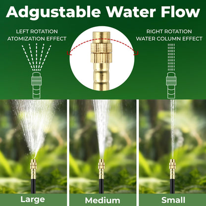 33FT Drip Irrigation System for Garden: 10 Nozzles 1/4" PE Tubing Automatic Watering Kit Adjustable Misting Sprinkler Mister Hose for Water Plants Tape Raised Beds Lawn Outdoor Yard Greenhouse