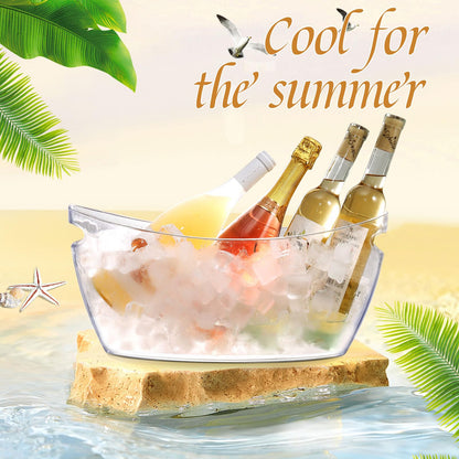 Barafat Ice Bucket for Parties 5.5L - Clear Acrylic Champagne Bucket with Scoop, Large Beverage Tub for Cocktail Bar, Wine, Beer, Soda & Drinks