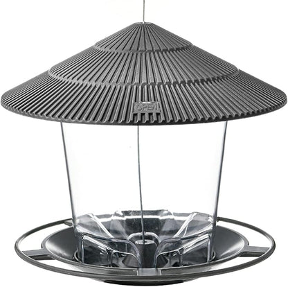 Hanizi Bird Feeder Outdoor Hanging for Wild Bird Seed, Grey