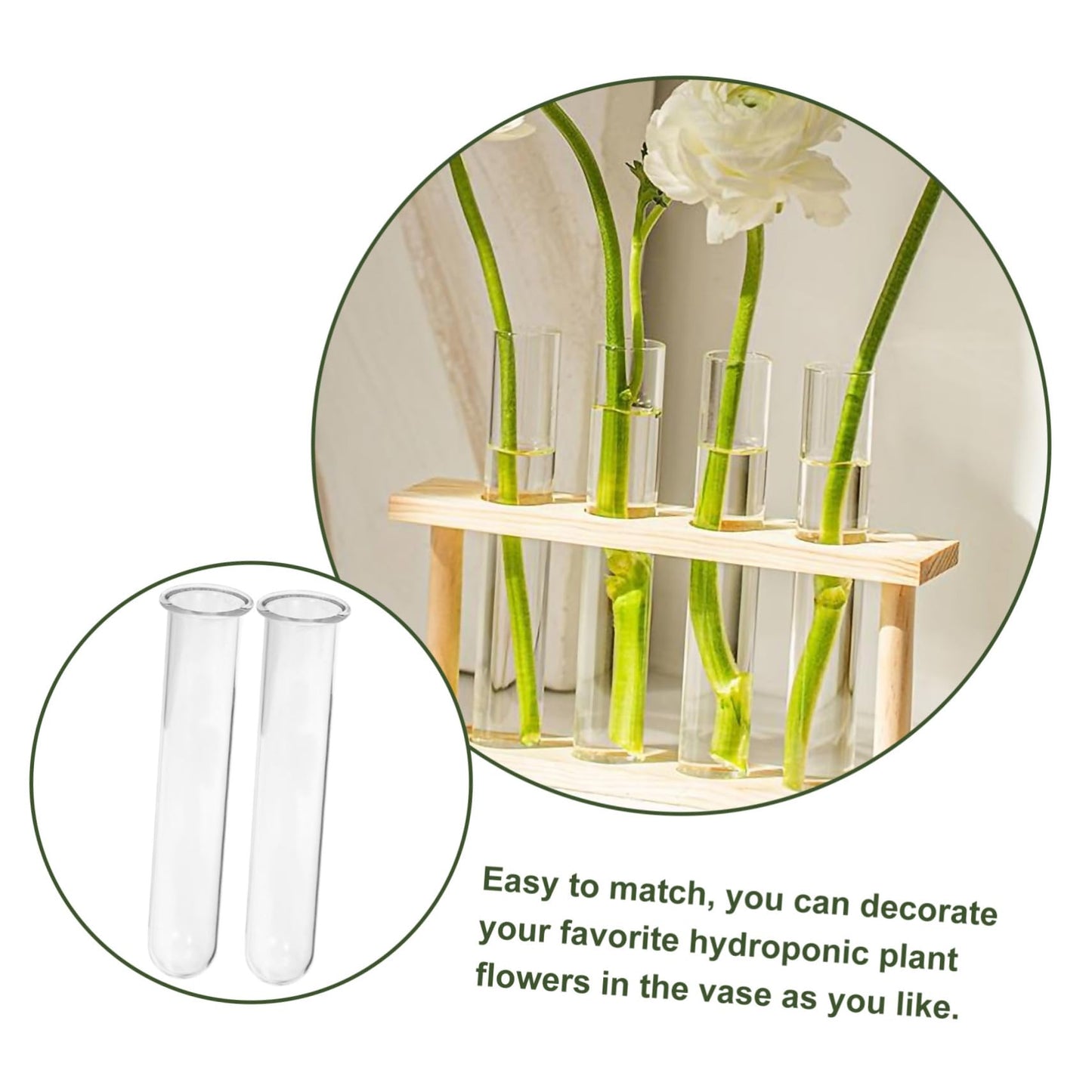 KESYOO 4pcs Floral Tubes for Water Plants Glass Test Tube Vases Hydroponic Garden Plant Cuttings Home Decor