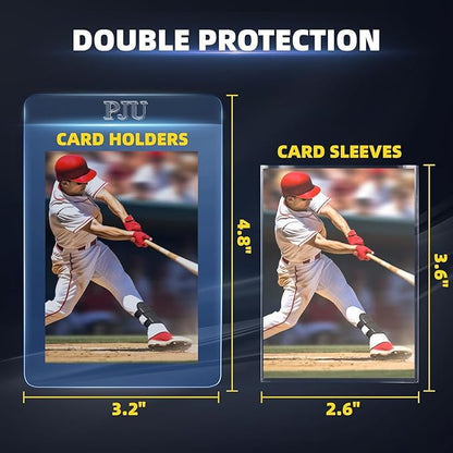 200ct Semi Rigid Card Holders & 200ct Card Sleeves for PSA, SGC, BGS, CSG Graded Card Submissions, Semi Rigid Baseball Cards Sleeves Protectors, PSA Graded Trading Cards Sleeve