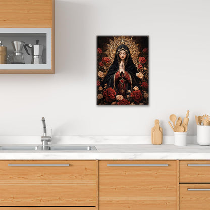 Virgin Mary Wall Art, Virgen De Guadalupe Pictures Wall Decor Our Lady Canvas Prints Framed Artwork Paintings Poster Home Office Decorations For Bedroom Living Room Kitchen Dinning Room 12l X 16w