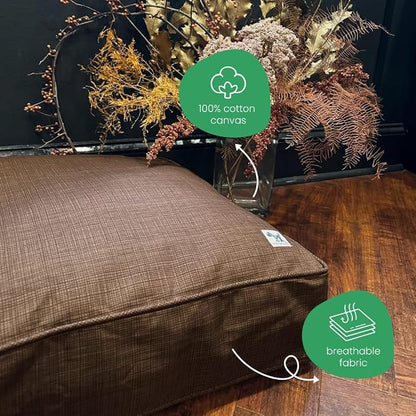 Molly Mutt Woodstock Dog Bed Duvet Cover, GOTS-Certified 100% Organic Cotton Canvas Cover for Dog, Puppy, or Cat Bed, Durable, Washable, and Free of Harmful Chemicals, Medium/Large, 27"x36"x5"
