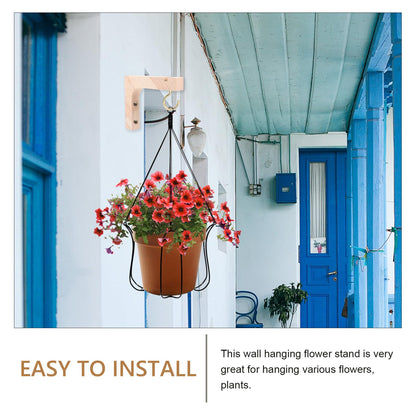 ARTIBETTER Wooden Plant Hangers 2pcs Planter Hooks for Wall Heavy-Duty Indoor Outdoor Hanging Plant Brackets Flowerpot Holders Suitable for Garden Patio