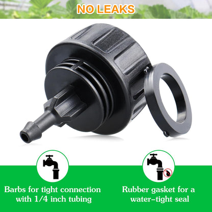 Gardrip 3/4 Inch Female Pipe Thread to 1/4 Inch Drip Irrigation Tubing Adapter: 6 Pieces 1/4 In. Barbed Drip Line x 3/4 In. Faucet PVC Adapter Connect 3/4" FHT Faucet