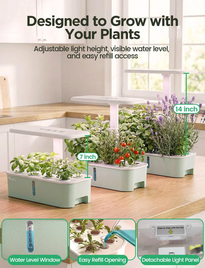 LetPot LPH-Air Hydroponics Growing System Kits, APP & WiFi Controlled Smart Indoor Garden with Adjustable 24W Grow Light Full Spectrum, 10 Pods Planter Indoor Gardening for Gifts, Kitchen, Vegetable