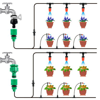 MIXC Irrigation System Greenhouse Watering Systems 1/4 INCH 50FT DIY Auto Drip Irrigation Kit Garden Accessories Automatic Irrigation Equipment for Plants/Lawn