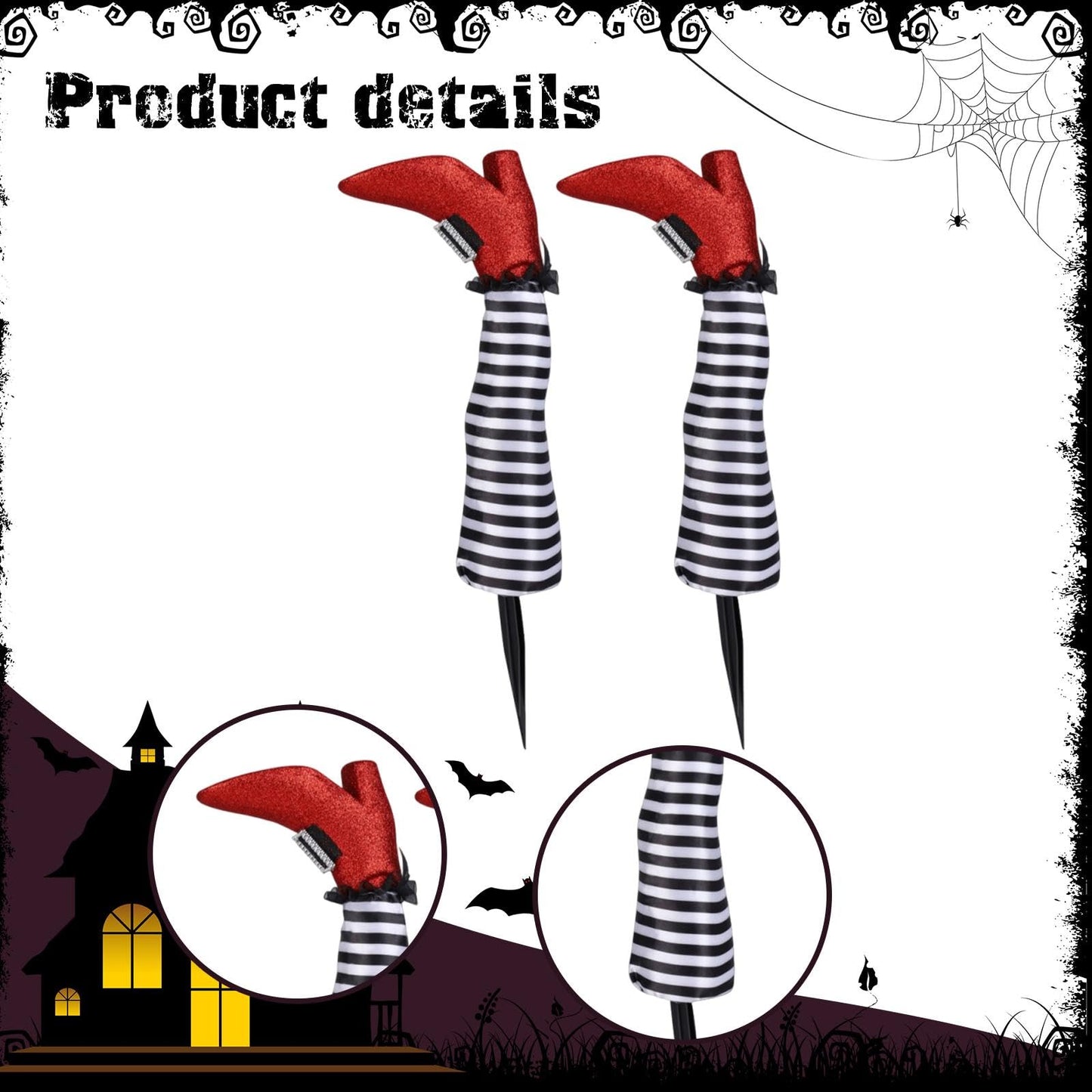 ＫＬＫＣＭＳ Halloween Upside Down Witch Legs with Stake Lawn Versatile Patios Yard Stake