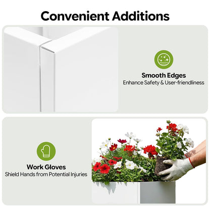 EEYBLAEEY Cube Planter Box 24x24x24 Inch, Large Square Indoor Outdoor Galvanized Steel Planter with Baking Paint, Heavy Duty Metal Flower Pot for Garden Patio Deck Yard