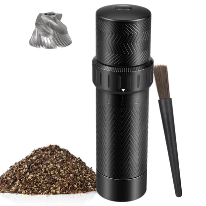 Heavy Duty Manual Pepper Grinder Mill - 10X Fast Grind & External 12-Level Coarseness Adjuster, Aerospace Aluminum with Steel Burr for Kitchen, BBQ and Restaurant