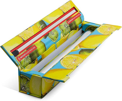 ChicWrap Lemon Refillable Foil Dispenser - One 12"x 30' Roll of Professional Grade Aluminum Foil - Reusable Dispenser w/Slide Cutter - Kosher Certified - Reduces Waste & Saves Money