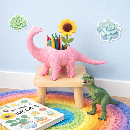 AUNMAS Dinosaur Planter Pot, Small Decorative Flower Pot for Indoor Plants, Cute Desktop Decor for Home Office, Holder (Pink)