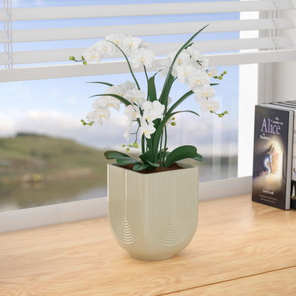 XiHuaer Ceramic Planter, 6 Inch Plant Pot with Drainage Hole, Indoor Outdoor Planter Flower Pots, Ivory Pot for Plants