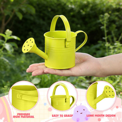 TOYANDONA 5pcs Mini Watering Cans - Small Watering Cans Garden Metal Iron Water Pot for Plants Flowers Bonsai Indoor Outdoor Garden (Random Color)