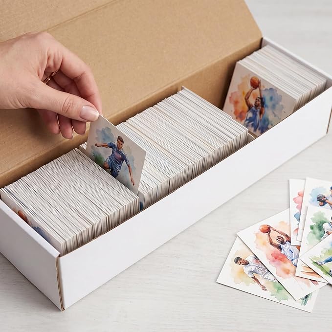 PHAREGE 15 Pack Trading Card Storage Boxes White for 6000 Count 35pt Cards | Baseball Card Storage, Sport Card Shipping, Flat Bottom, Shape Well, Easy Fold, Easy Open, DIY Cardboard, Self-locking