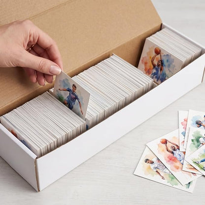 PHAREGE 10 Pack Trading Card Storage Boxes White for 4000 Count 35pt Cards | Baseball Card Storage, Sport Card Shipping, Flat Bottom, Shape Well, Easy Fold, Easy Open, DIY Cardboard, Self-locking