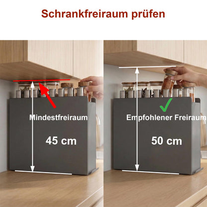 Sharkwave Living 2 Tier No Assembly Pull Out Spice Rack Countertop, Sliding Drawer for Tall Bottles, with Magnetic Panels with Paper Towel Holder and 4 Hooks
