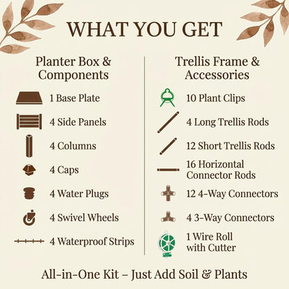 1 Pack Self Watering Tomato Planter with Trellis 64 Inch, Raised Garden Bed with Trellis - Planter Box for Climbing Plants, Tomato Pot for Vegetables, Vine Flowers, Indoor, Outdoor, Patio