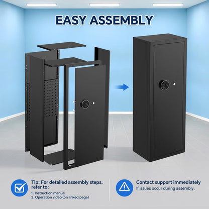 MSYCOST 8-10 Gun Rifle Safe for Home Security, Gun Safe for Rifles and Pistols - Quick Access Digital Keypad | Easy Assembly Gun Safe with Adjustable Shelves (Fits Shotguns & Ammo)