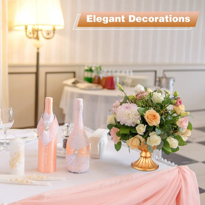 Rtteri 20 Pcs Mini Gold Metal Vase Wedding Flowers Gold 5.1inch Tall Metal Compote Vase Bulk Table Centerpieces Decoration for Wedding Party Anniversary Ceremony Birthday