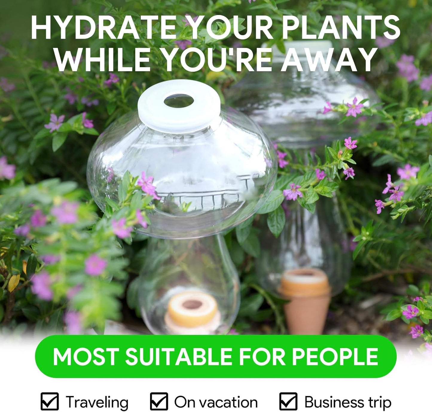 Vytulz 3Pcs Self Watering Globes Mushroom & Wash Bottle,Plant Watering Globes,Self Watering Planter Insert,Automatic Plant Waterer Indoor,Plant Watering Devices,Plant Water Globes,Watering Bulb