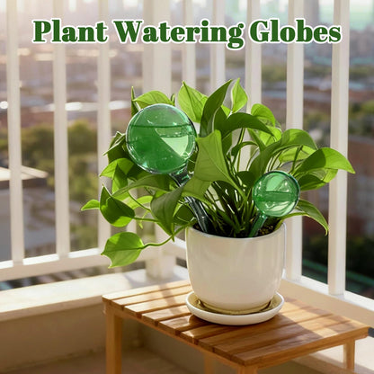 Pesilo 10 Pcs Self Watering Globes, Plant Watering Globes Automatic Watering Bulbs for Indoor Outdoor, Vacation Potted Plant Care Water Conservation Device (Green)