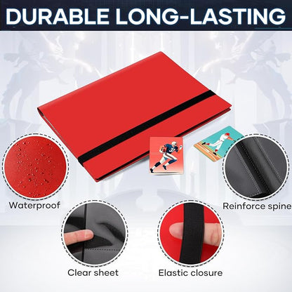 Trading Card Binder 9 Pocket, 360 Pockets Collectible Trading Card Album, Sports Card Binder for Standard Cards, Side Loading Card Folder for MTG Sports Baseball TCG Football Basketball Cards Red