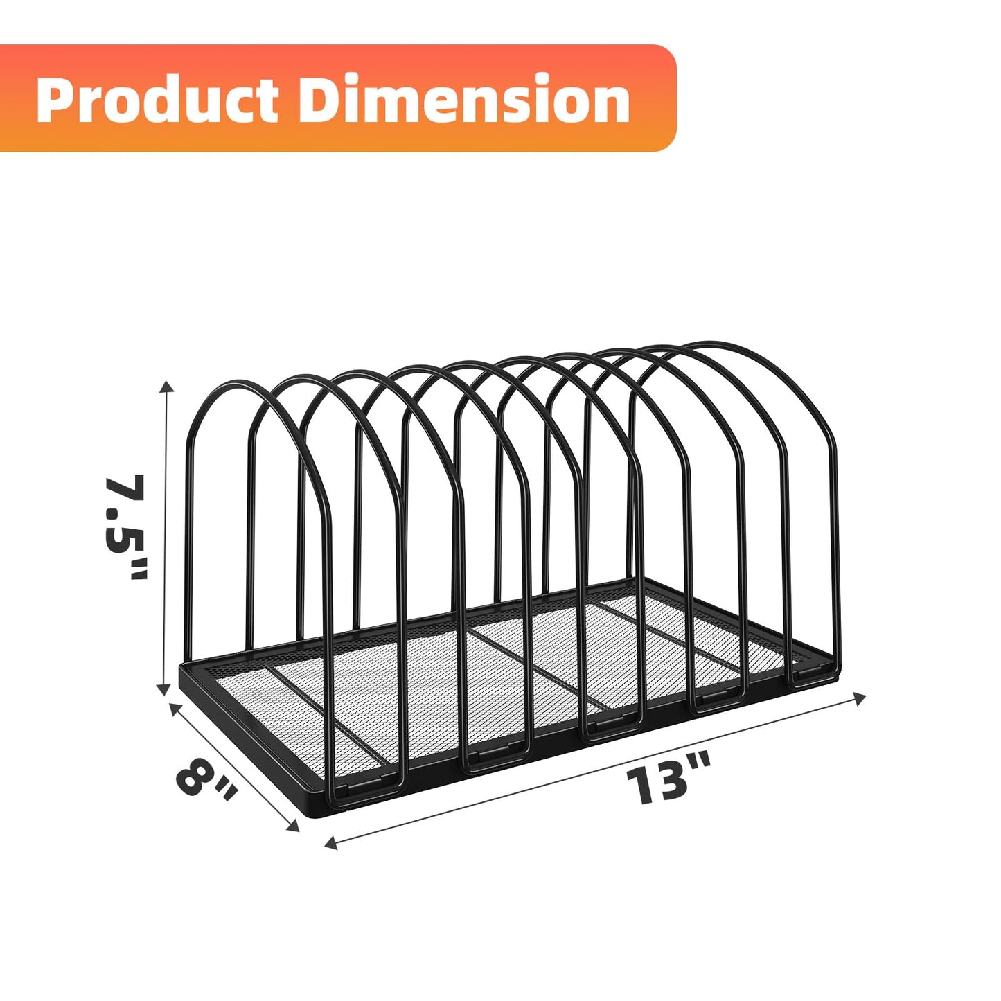 Simple Trending 2 Pack 9 Section Metal File Sorter Organizer for Desk Home Office, Black