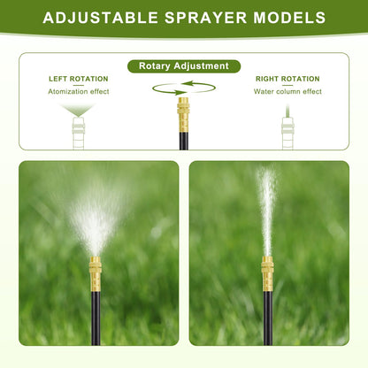 Automatic Drip Irrigation Kit - 50FT with Tool-Free Quick Connectors, 15 Copper Atomizing Nozzles & 360° Bendable Spray for Garden, Greenhouse, Lawn, Plants