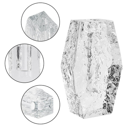 Glacier Series Crystal Vase 6.3-inch High, Modern Crystal Home Office Decor for Living Room Dining Table Centerpieces, Birthday and Wedding